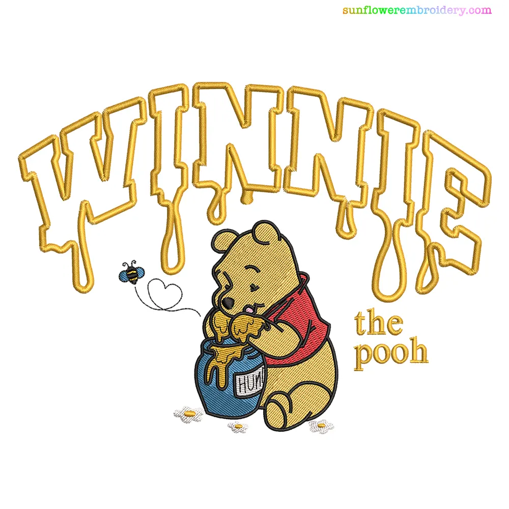Classic Winnie the Pooh Embroidery Design